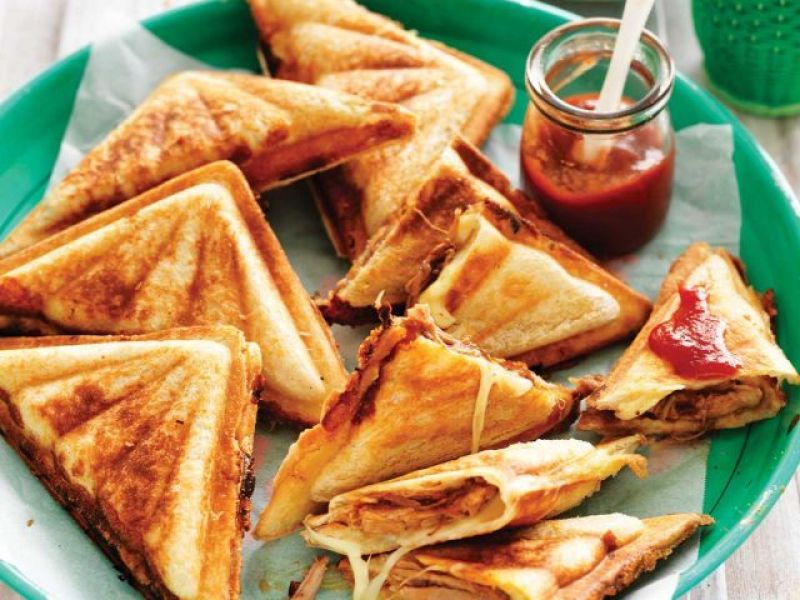 Pulled Pork, Cheese and Corn Jaffles