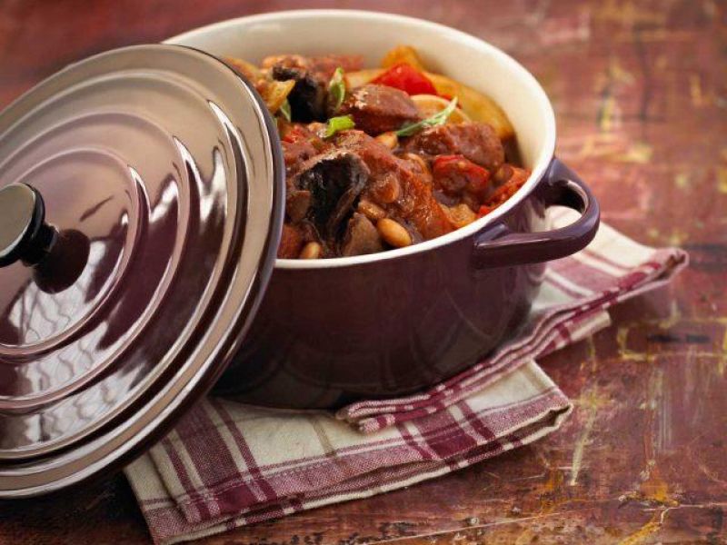 Slow Cooked Spicy Sausage Casserole