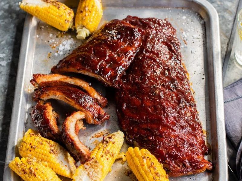 Sticky Chipotle Pork Ribs with Burnt Butter Corn